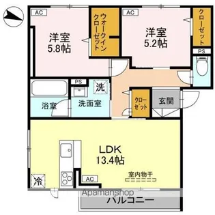 プリュニエ【3階】の間取り