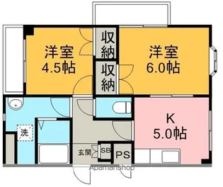 ニュースカイハイツ【4階】の間取り