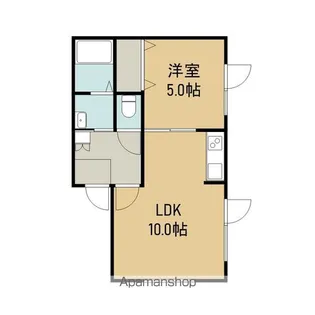 エヴァーグリーン(エヴァ—グリーン)【102号室】の間取り