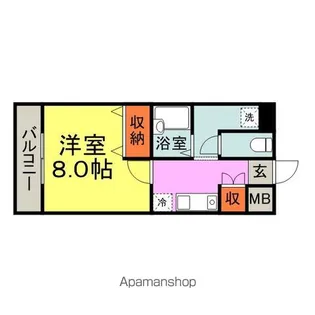 ネバーランドぶどうの樹【608号室】の間取り