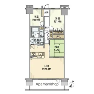 タイムズアリーナ千葉中央アクティタワー【13階】の間取り