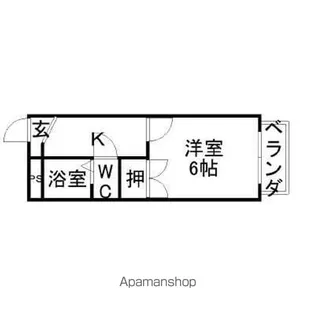 レオパレスレイクさやま【106号室】の間取り