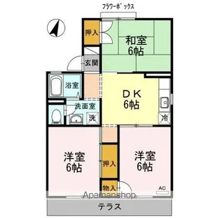 パレーシャル足高 3号棟【1階】の間取り
