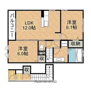新棒屋第一城北ハイツ【2階】の間取り