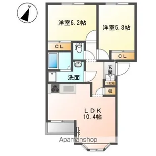 ナミアピア【2階】の間取り