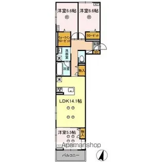 TORISIA T SOUTH【3階】の間取り