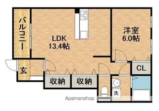 フェリーチェK・S・K【1階】の間取り