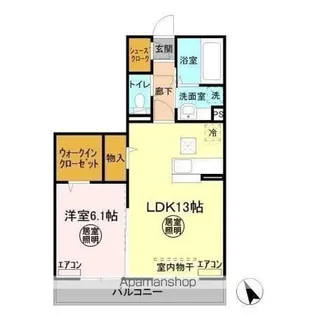 アルカディアAB A【1階】の間取り