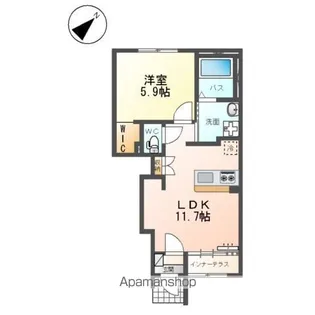 アジュマリー【102号室】の間取り