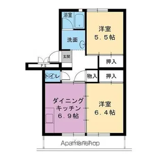 ビレッジハウス井之口2号棟【603号室】の間取り