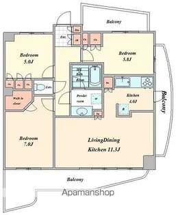 パークアクシス四谷ステージ【8階】の間取り