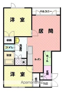 タウンズ秋月B棟【202号室】の間取り