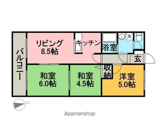 SUN一の坂【302号室】の間取り