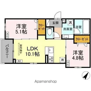 セレスティア綾瀬【2階】の間取り