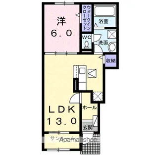 ヒルサイド【1階】の間取り