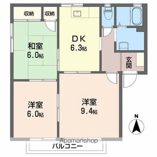 フレグランスみぶ A棟【2階】の間取り