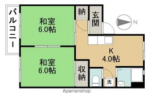 オークラ名西【203号室】の間取り