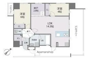 MODERN ASPIRATION平尾駅前【4階】の間取り
