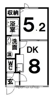 エステートINフェルモントⅡ【203号室】の間取り