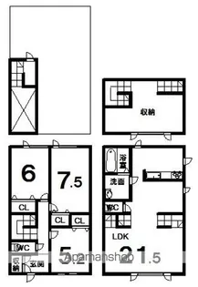 北海道帯広市西十六条南6丁目【テラスハウス】の間取り