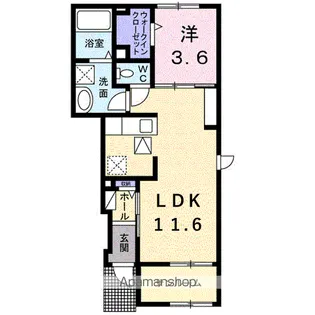 イースト ワン ピース【1階】の間取り