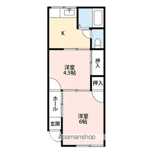 コーポ松坂【1階】の間取り