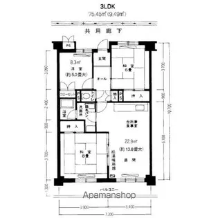 アルファスクエア白石本通【407号室】の間取り