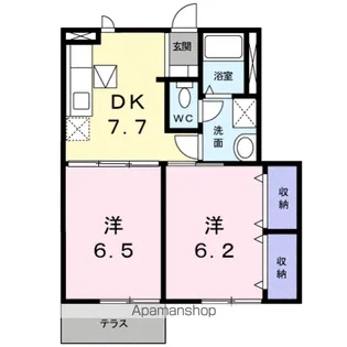 ツインハーモニーA【1階】の間取り