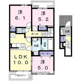 ラ・フルール S【203号室】の間取り