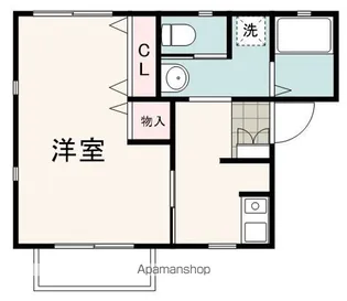 グランブルー北安東A棟【1-S号室】の間取り