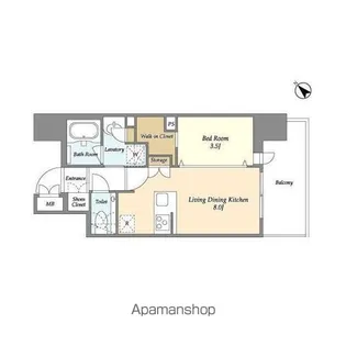 ライトテラス蔵前【6階】の間取り