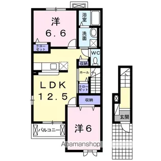 2LDKの間取り画像