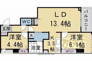 MARE 京都一条【301号室】の間取り