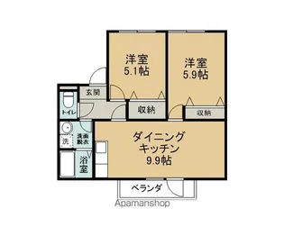 ボーヌ・ヴィラージュ【Ⅱ201号室】の間取り