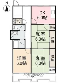 ヴィラ・アンソレイエ古高松【102号室】の間取り