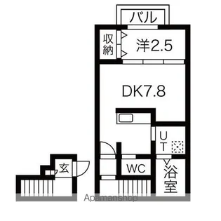 1DKの間取り画像