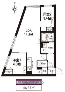 レピュア旗の台レジデンス【2階】の間取り