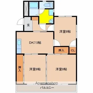 石川コーポ1【3階】の間取り