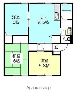サンビレッジ浜野B棟【101号室号室】の間取り
