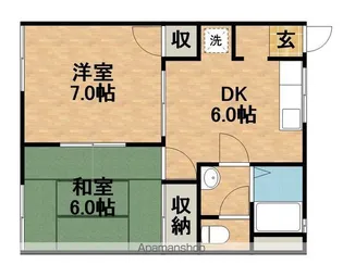 サンコーポ松葉A【1階】の間取り