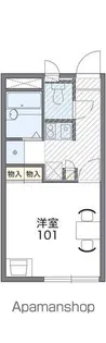 レオパレス比治山ヒルズ【208号室】の間取り