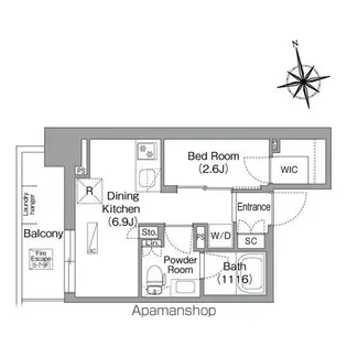 コンフォリア・リヴ門前仲町EAST【4階】の間取り