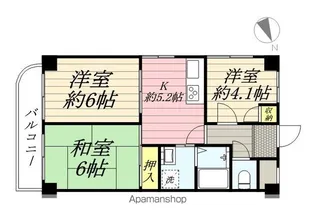 サニーサイド豊中【2階】の間取り