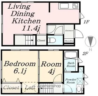 DOLCE VITA【D棟5号室】の間取り