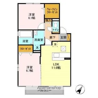 ルミエール【1階】の間取り