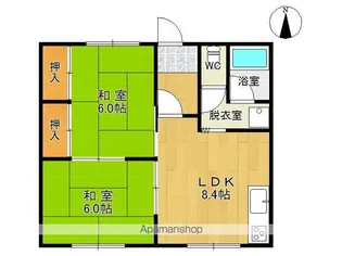 コーポはたけやま【201号室】の間取り