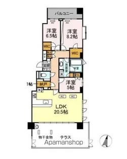 パークシティ成城 Fコート【101号室】の間取り
