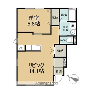 コーポオーロラB【101号室】の間取り