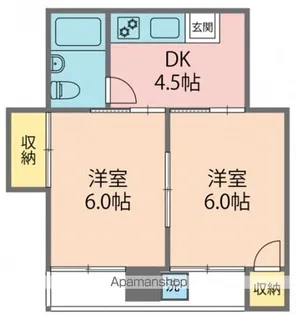川越三浦マンション【203号室号室】の間取り