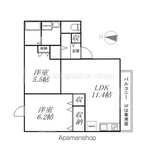シーズハイツ本丸【101号室】の間取り